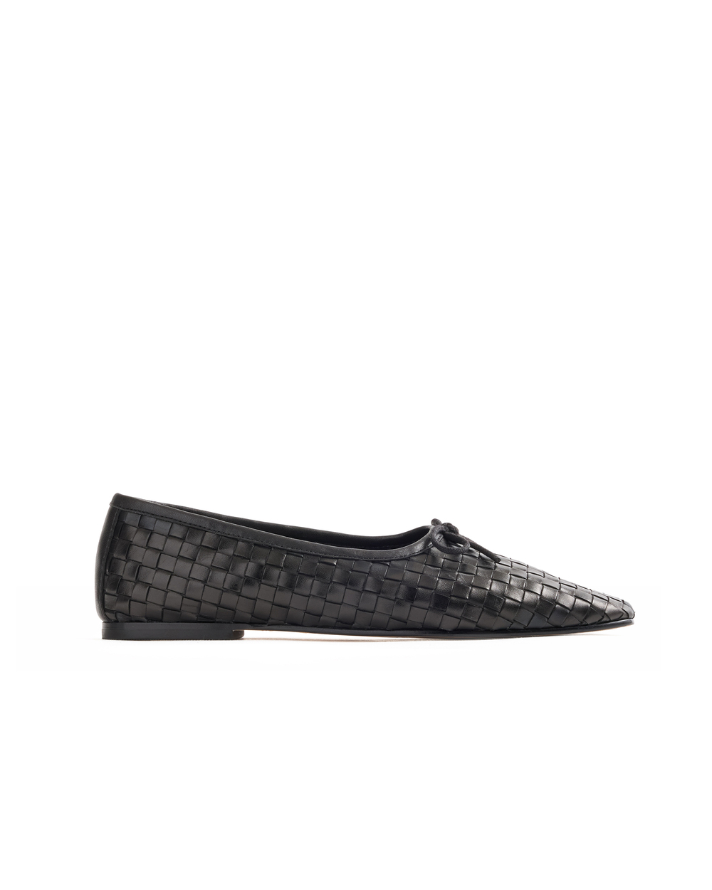 Italian Leather Handwoven Square Toe Ballet Flat